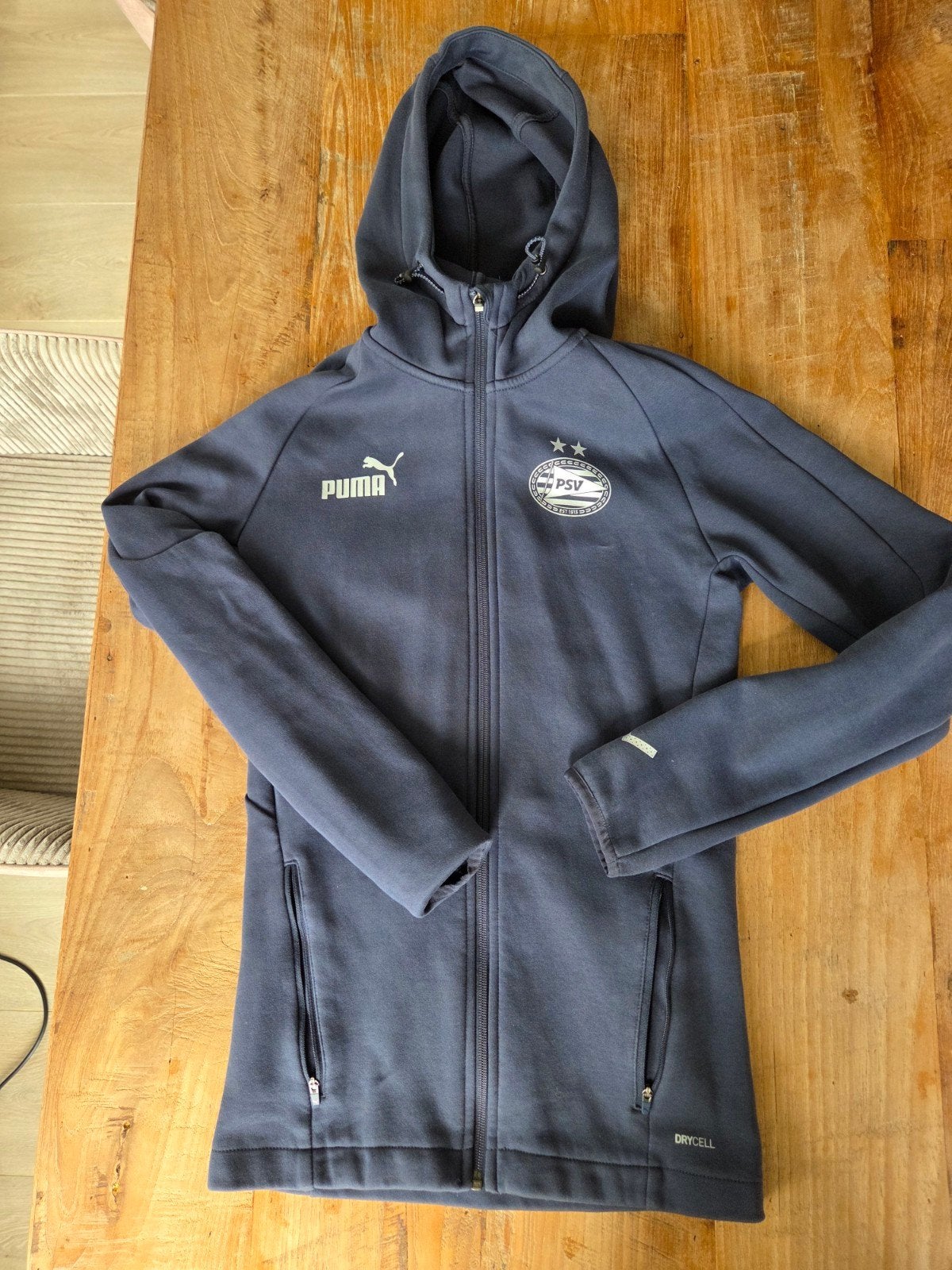 Puma PSV Trainingsjack met capuchon - Maat XS, Ophalen of Verzenden, Zo goed als nieuw, Blauw, Overige typen