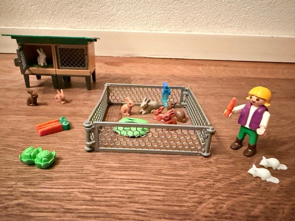 Playmobil 6140 Konijnenhok met buitenren, Kinderen en Baby's, Complete set, Ophalen of Verzenden, Zo goed als nieuw, Country
