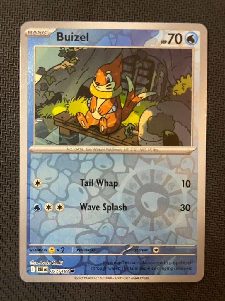 Buizel 057/182 Reverse Holo Destined Rivals Packfresh, Ophalen of Verzenden, Zo goed als nieuw