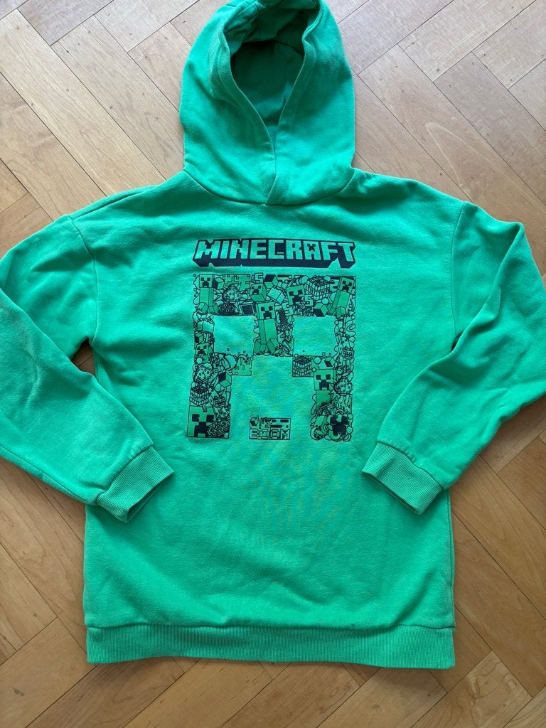 Minecraft trui sweatshirt hoodie groen maat 146-152 11-12 y!, Jongen of Meisje, Trui of Vest, Minecraft, Ophalen of Verzenden