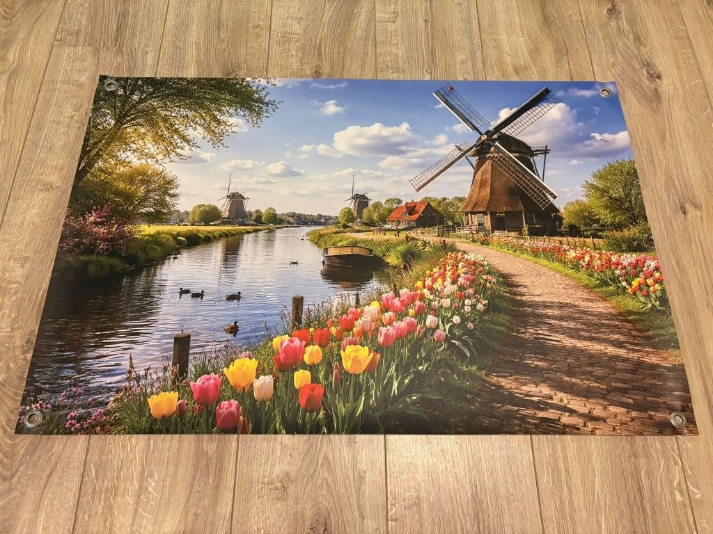 Tuinposter Hollandse Molens 90 x 60cm, Tuin en Terras, Ophalen of Verzenden, Nieuw
