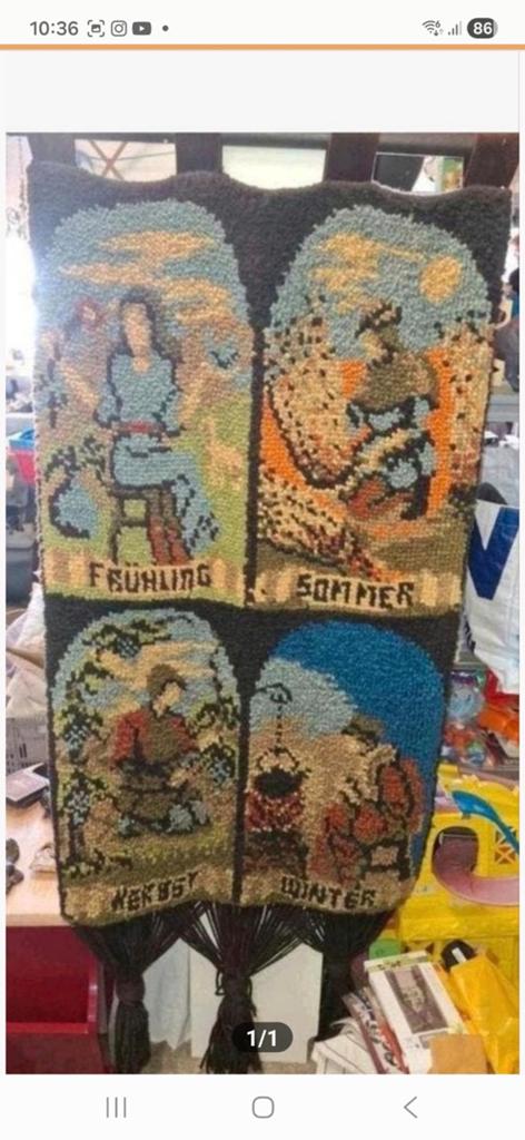Wandkleed 'Fruhling, Sommer, Herbst, Winter' - Handgemaakt, Antiek en Kunst, Ophalen