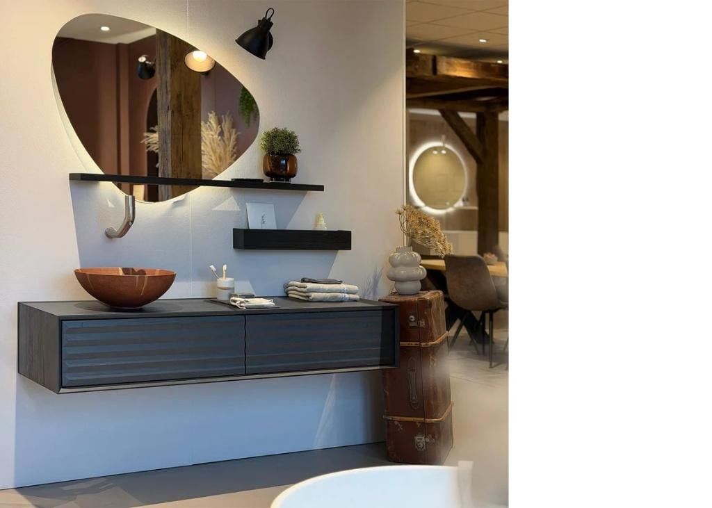 Looox badkamer meubel Facet Waves Black - showmodel, Ophalen, 100 tot 150 cm, Nieuw, Minder dan 100 cm