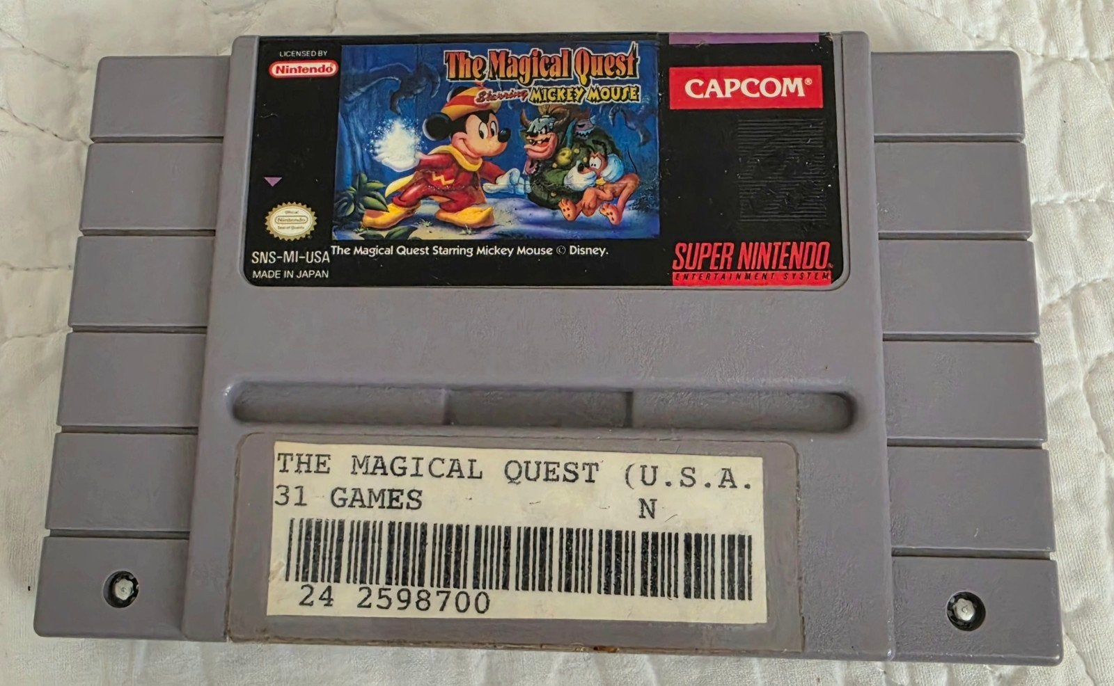 The Magical Quest Starring Mickey Mouse SNES, Gebruikt, 1 speler, Ophalen of Verzenden, Vanaf 3 jaar