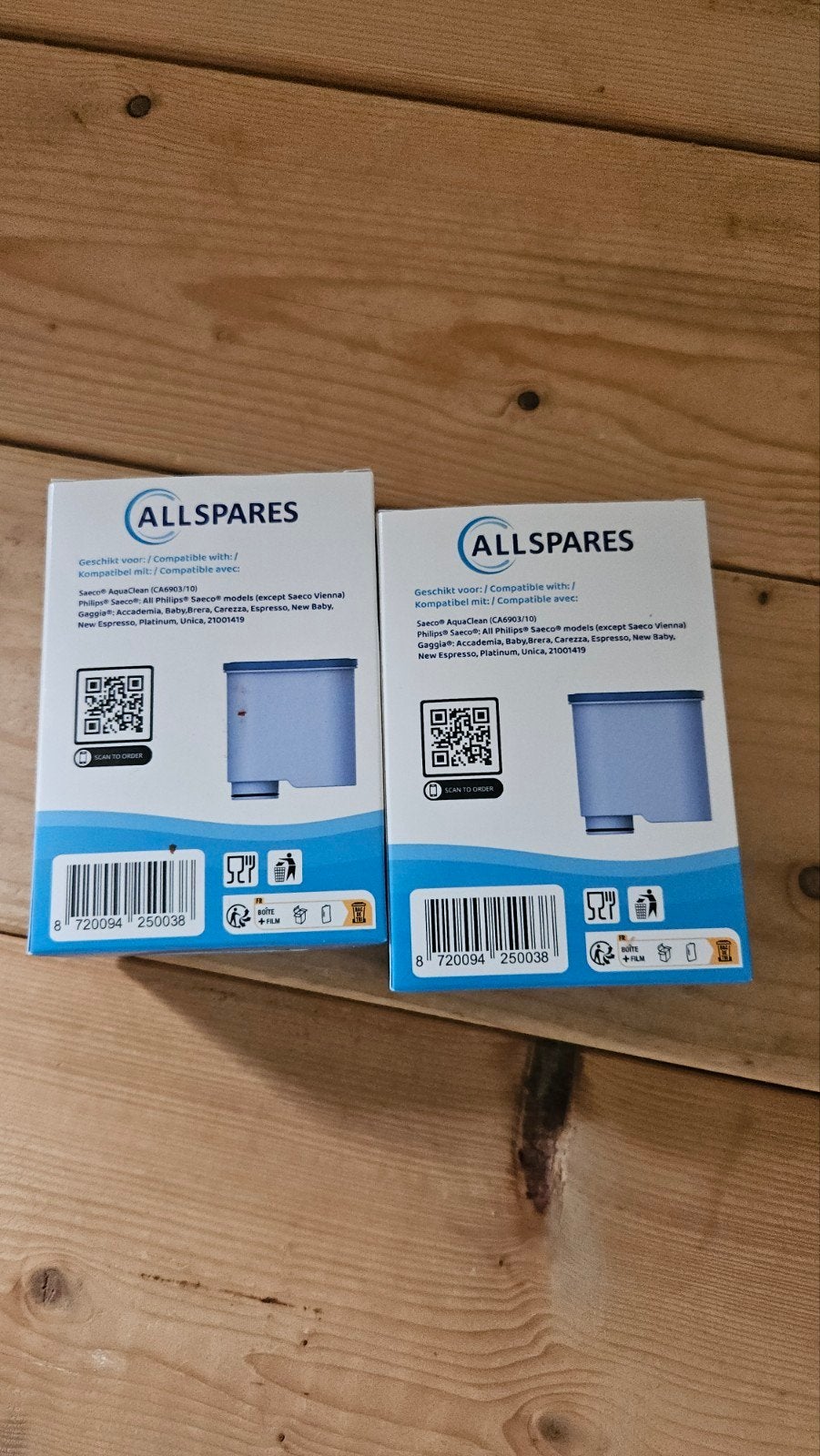 AllSpares Waterfilter voor Philips Saeco/Gaggia (2 stuks), Saeco, Nieuw, Ophalen of Verzenden, Waterfilter
