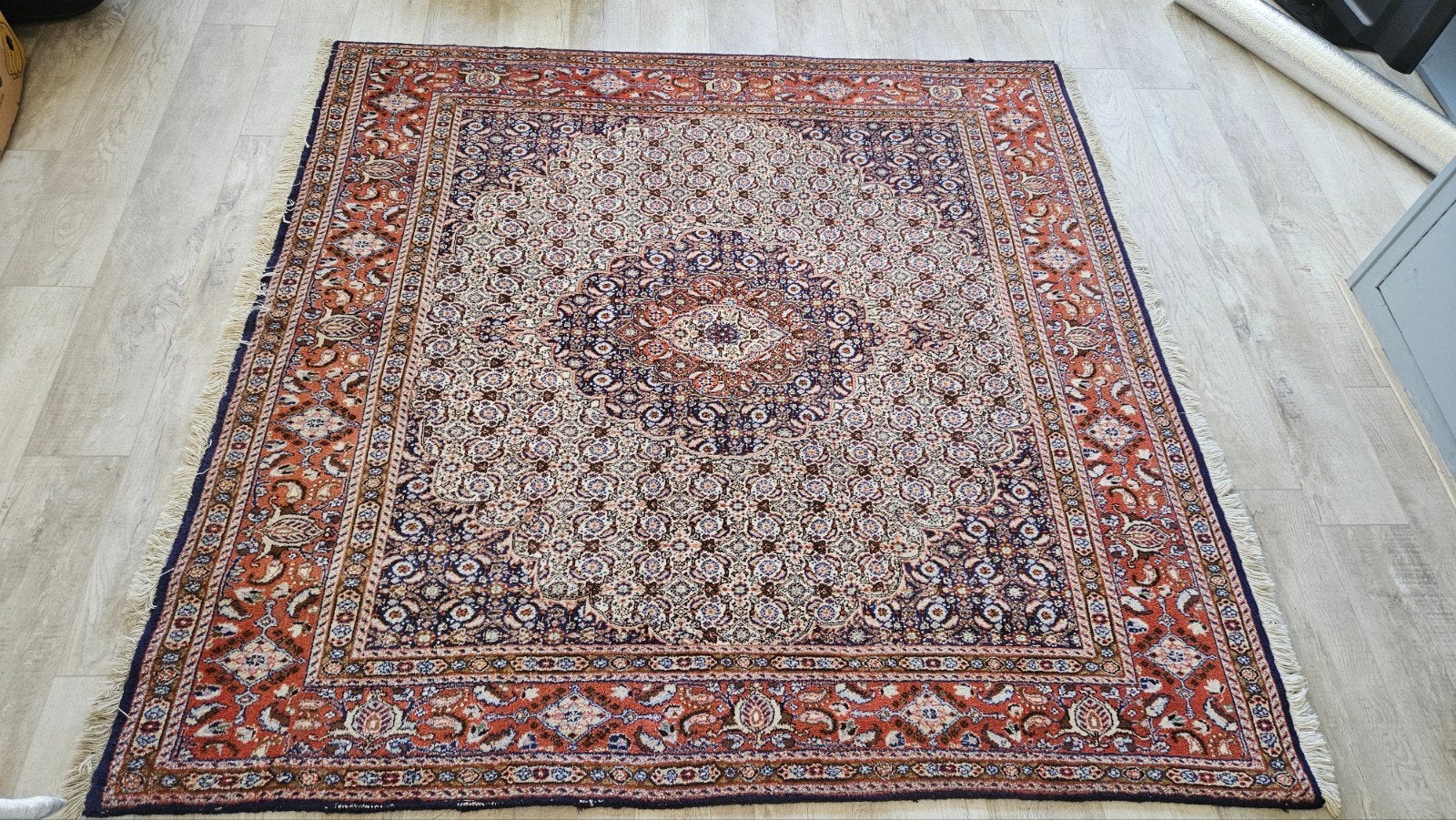 Perzisch tapijt - Klassiek design, Huis en Inrichting, Stoffering | Tapijten en Kleden, Ophalen, Bruin, 150 tot 200 cm, Vierkant