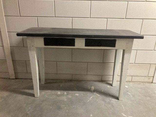 Vintage sidetable van teakhout, Ophalen, Gebruikt, 100 tot 150 cm, Teakhout
