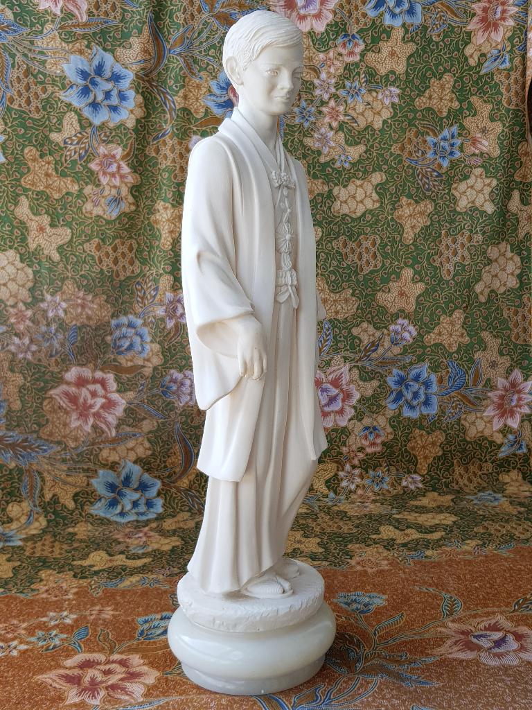 Mooi zwaar oud beeld uit Italië van Japanse student 45 cm., Antiek en Kunst, Antiek | Woonaccessoires, Ophalen of Verzenden