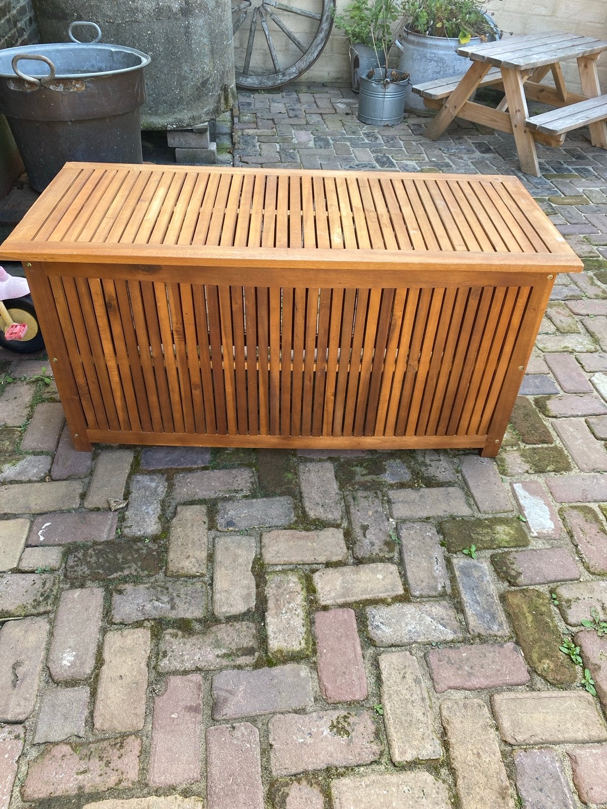 Houten opbergbox voor buiten - Zo goed als nieuw, Ophalen, Zo goed als nieuw, Hout, Overige typen