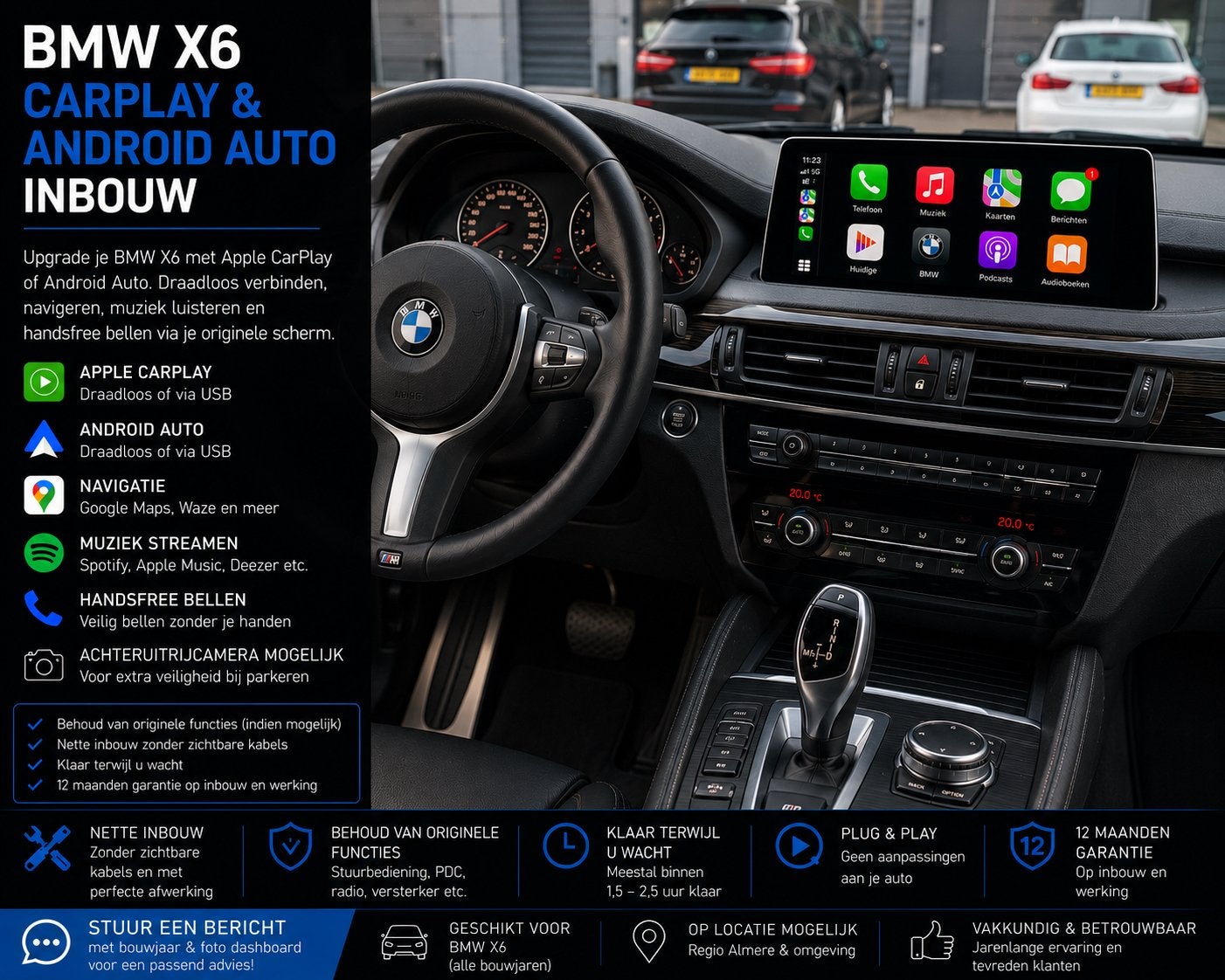 BMW X6 CarPlay & Android Auto Inbouw, Ophalen, Nieuw