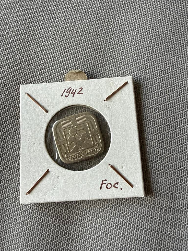 Nederland 5 cent 1942 Zink Vierkant, Postzegels en Munten, Munten | Nederland, Ophalen, Koningin Wilhelmina, Overige waardes, Losse munt