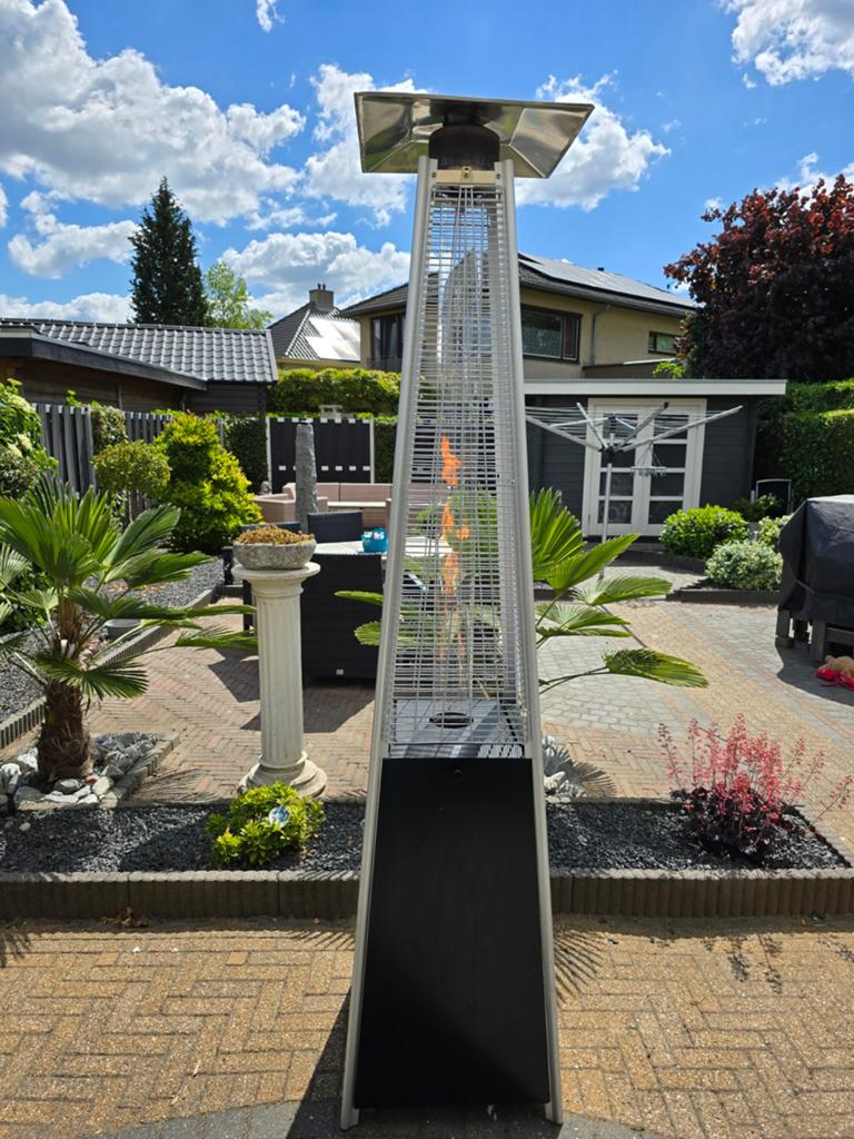 RVS/Zwarte Piramide Gas Terrasverwarmer zgan, Ophalen of Verzenden, Nieuw