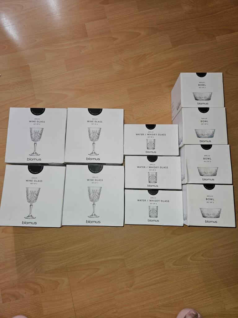 Blomus Glazen Set: Wijn, Water/Whiskyglazen & Schaaltjes, Ophalen, Glas of Glazen, Nieuw, Glas