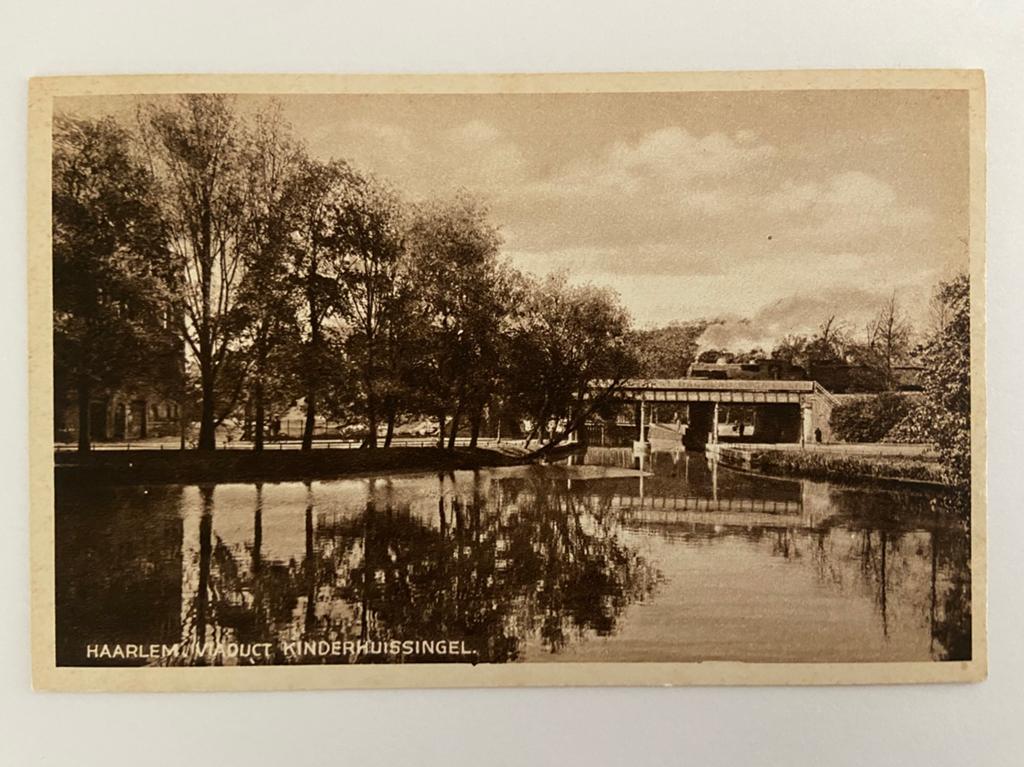 Ansichtkaart Haarlem Viaduct Kinderhuissingel, Ophalen of Verzenden, 1920 tot 1940, Ongelopen, Noord-Holland