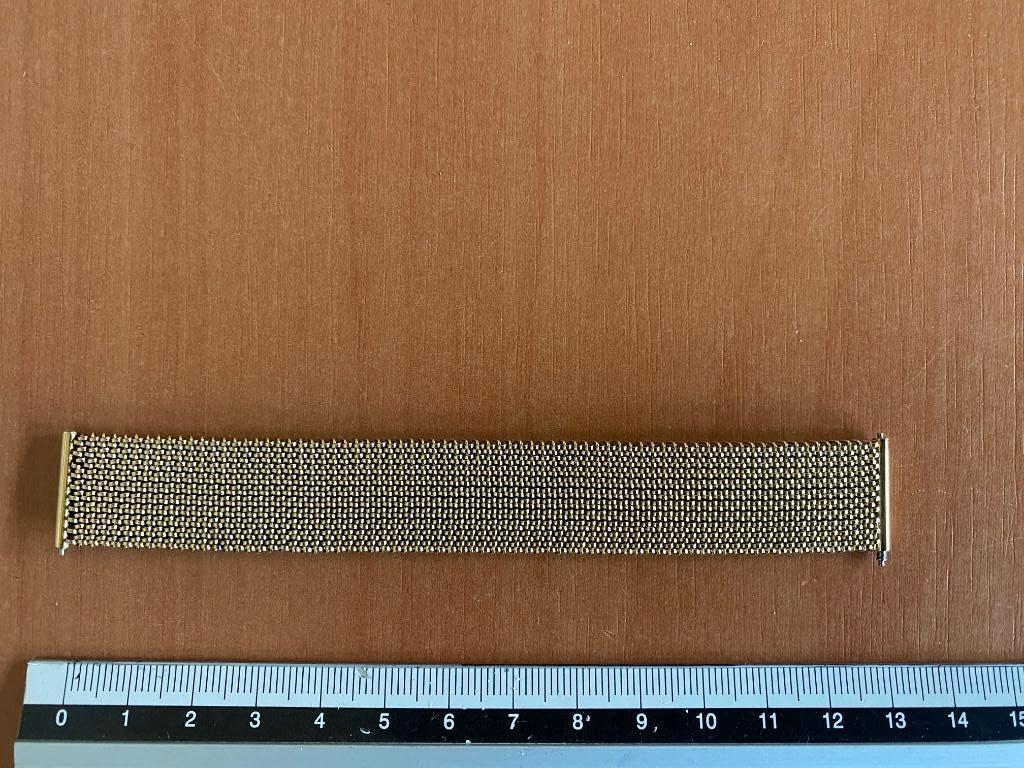 Horlogebandje origineel Skagen rekband goud/geel 18 mm band., Sieraden, Tassen en Uiterlijk, Horloges | Dames, Overige merken