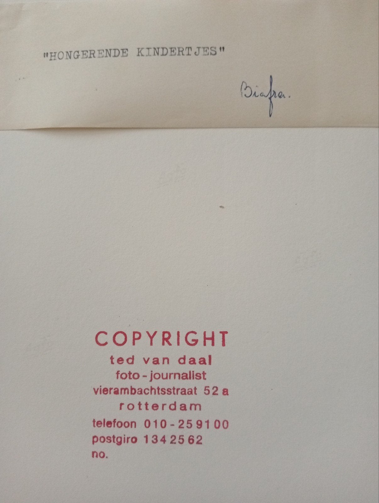 Fotograaf Ted van Daal 'Hongerende kinderen Biafra', Ophalen of Verzenden