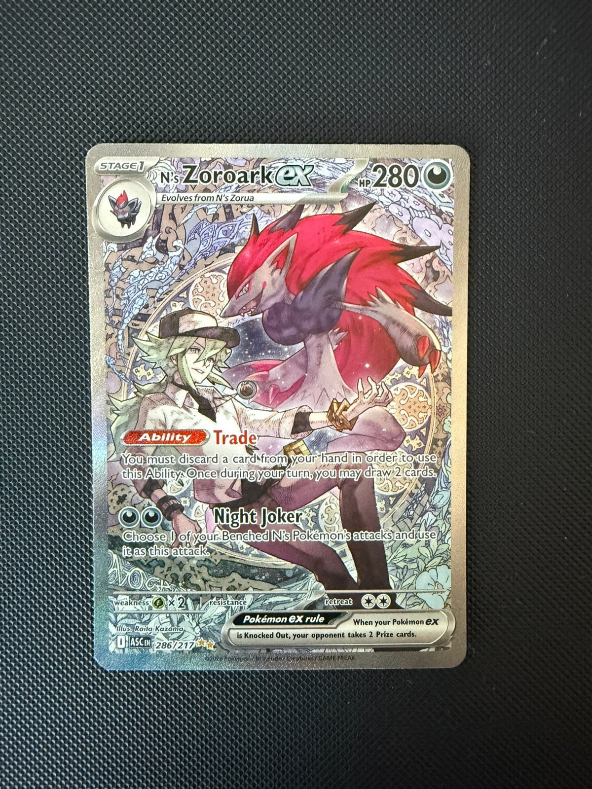 Pokemon Ascended Heroes Zoroark ex 286/217, Ophalen of Verzenden, Zo goed als nieuw