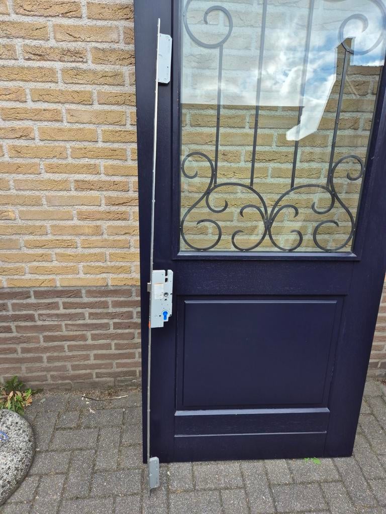 Nieuwe Hardhouten buiten deur met 3 puntsluiting, Ophalen, Nieuw, Buitendeur, 200 tot 215 cm