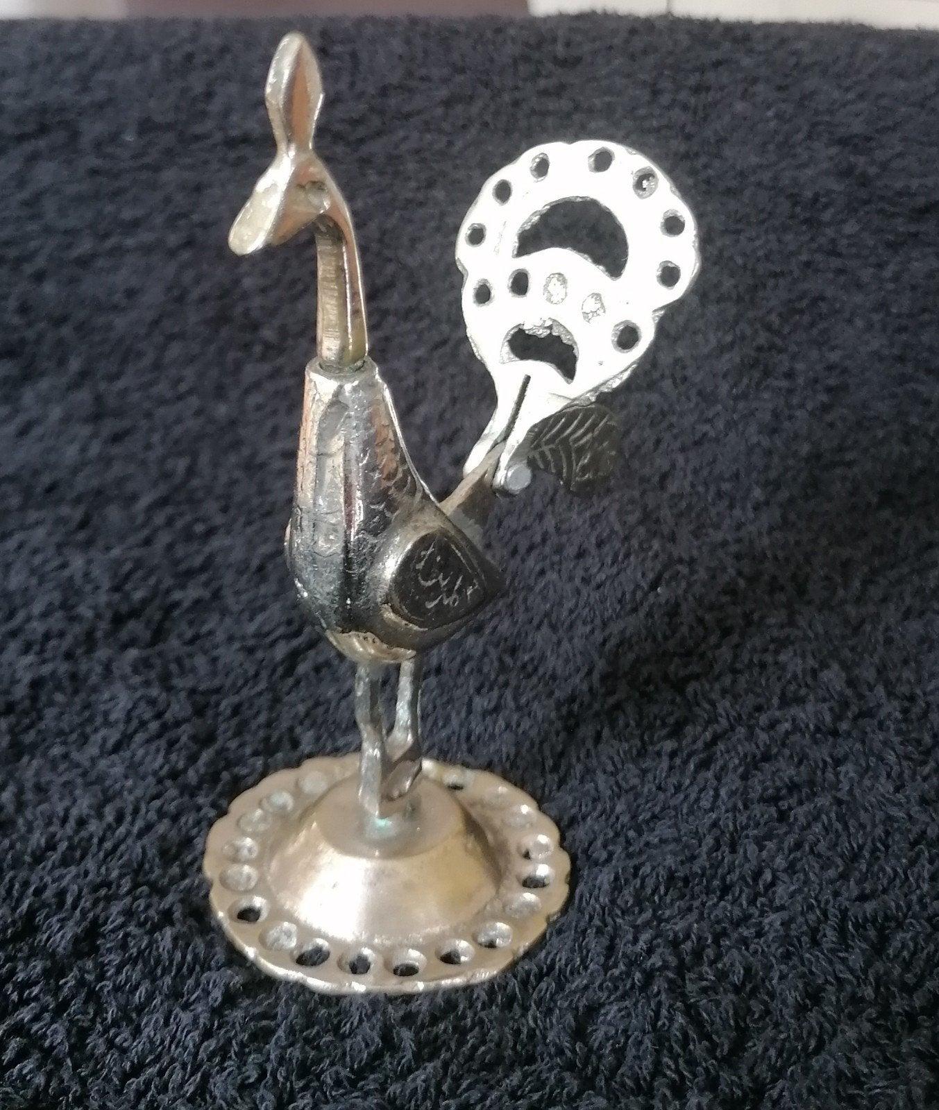 Vintage Metalen Pauw Kohl/Surma Flesje (Surmadani), Antiek en Kunst, Ophalen of Verzenden