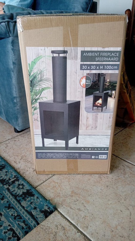 Sfeerhaard voor buiten + 8kg Beukenhout, Tuin en Terras, Ophalen, Nieuw
