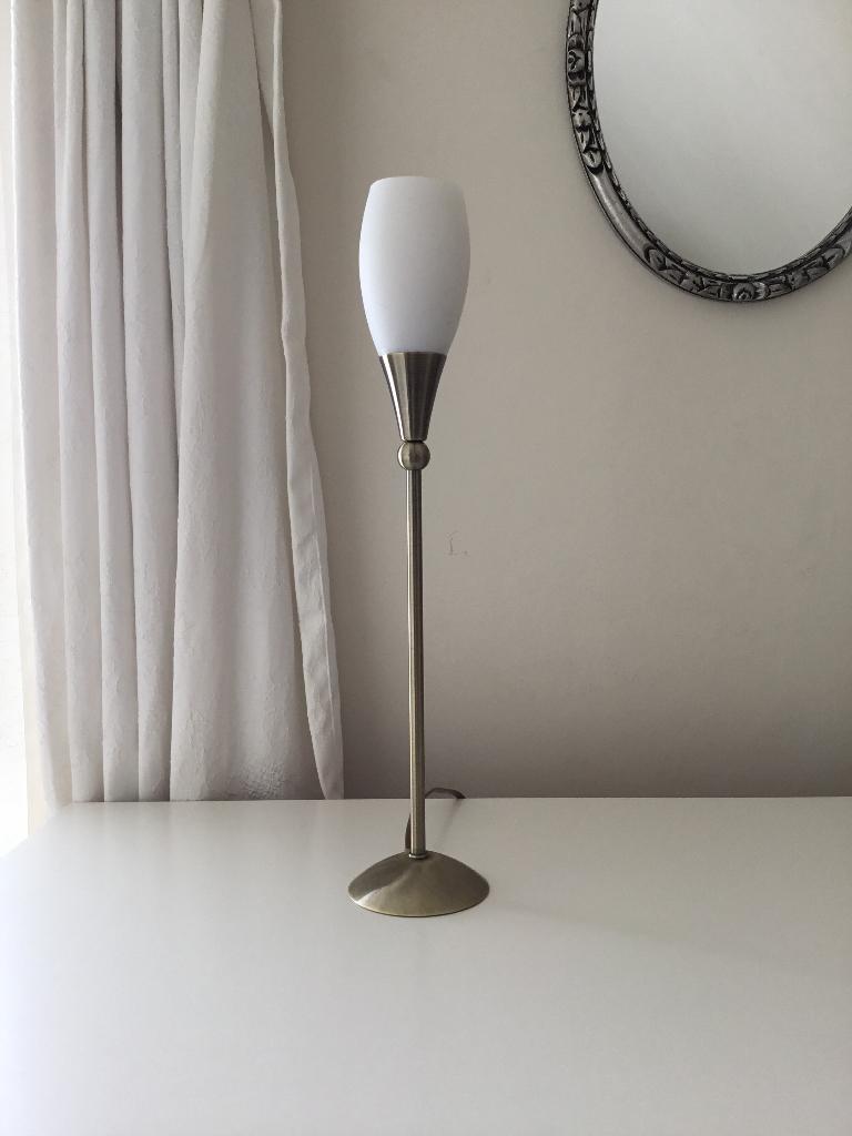 Messing tafellamp met kap, Huis en Inrichting, Ophalen, Zo goed als nieuw, Glas, Minder dan 50 cm