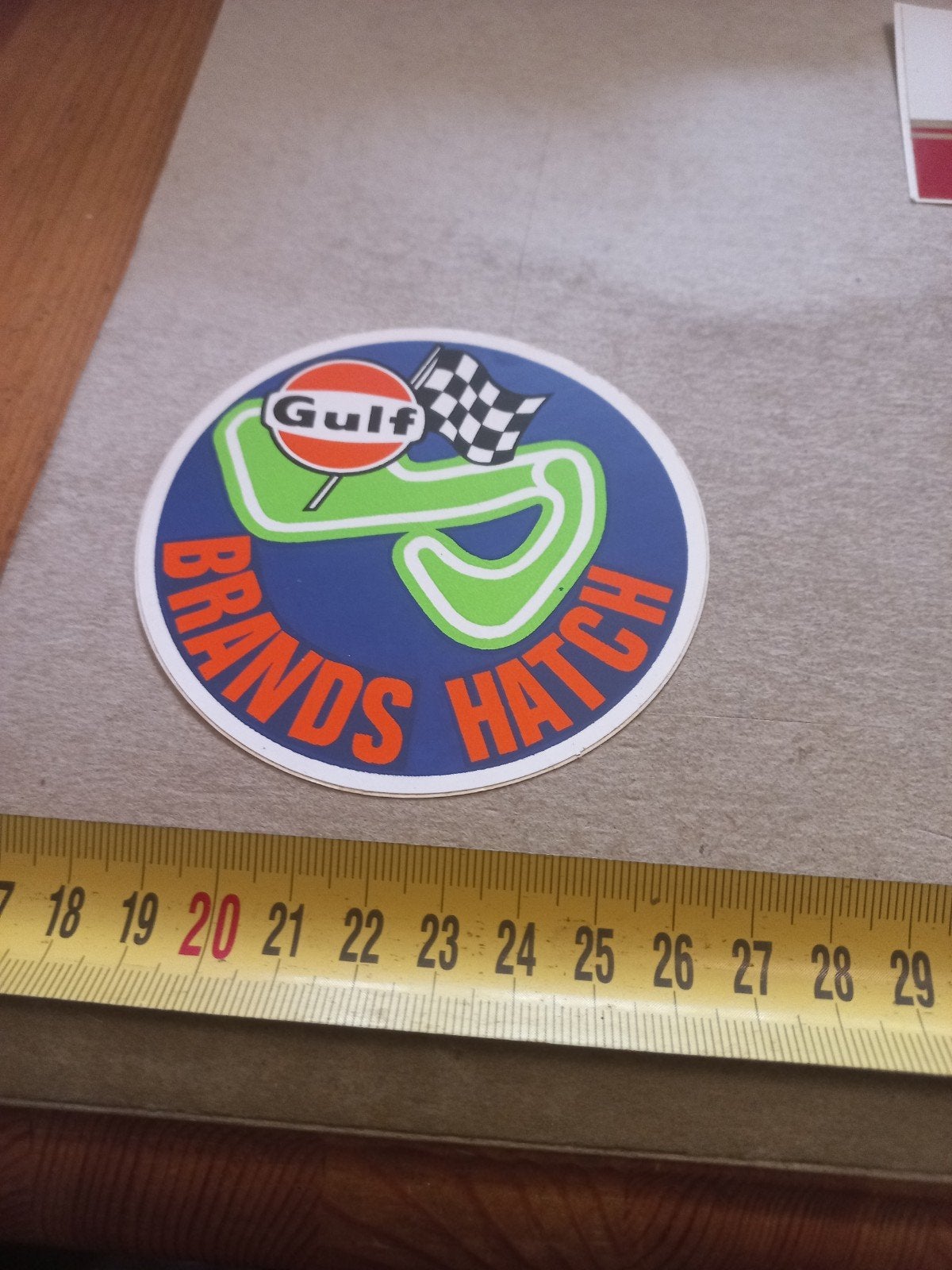 Vintage Gulf Brands Hatch Sticker, Verzamelen, Ophalen of Verzenden, Zo goed als nieuw, Auto of Motor