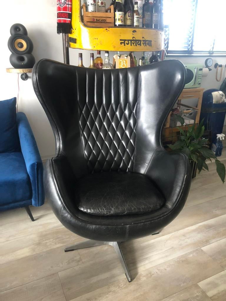 Aviator Egg Chair, Huis en Inrichting, Gebruikt, Ophalen of Verzenden, Retro, 50 tot 75 cm
