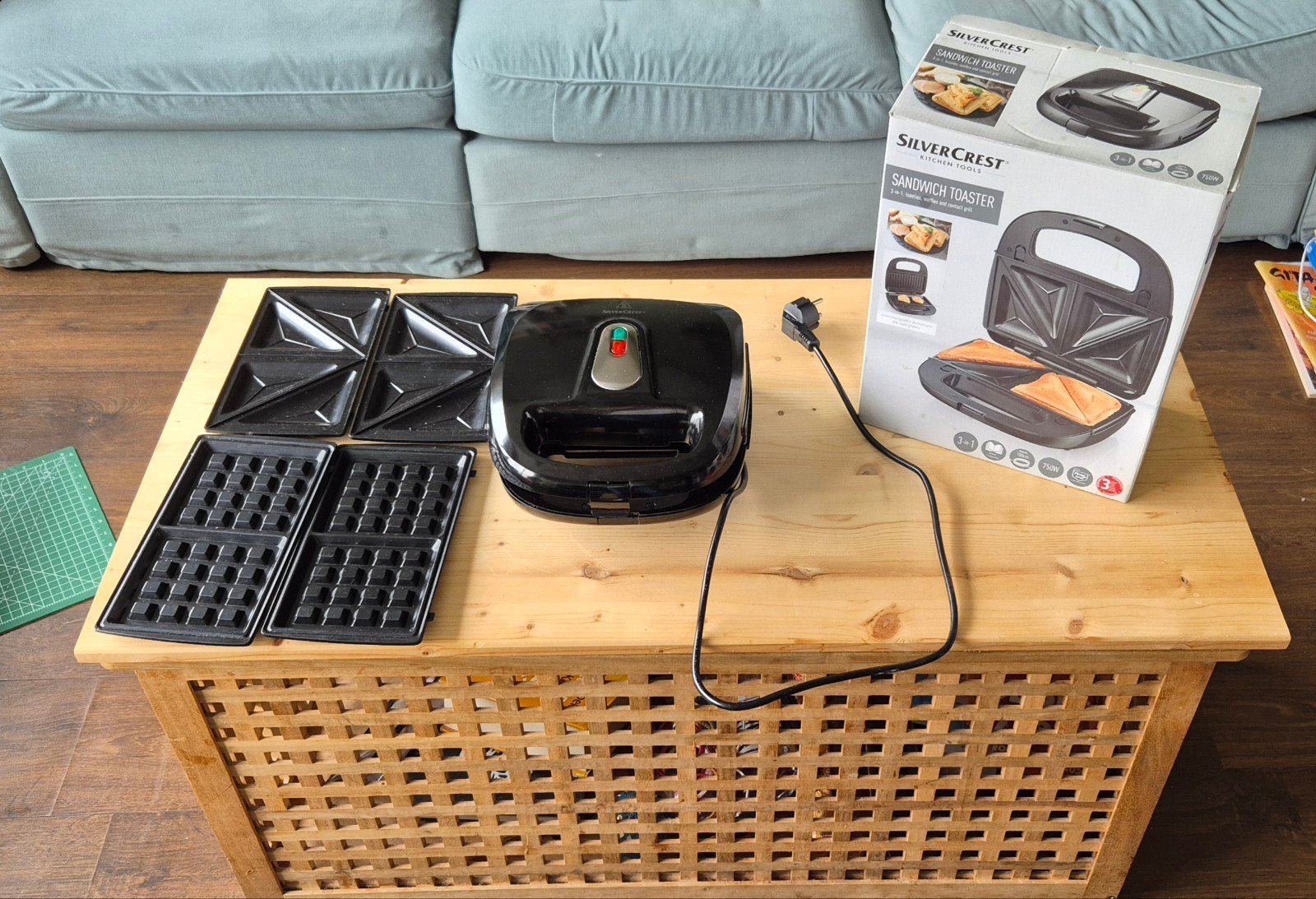 SilverCrest 3-in-1 Sandwich-, Wafel- en Grillijzer, Ophalen of Verzenden, Zo goed als nieuw