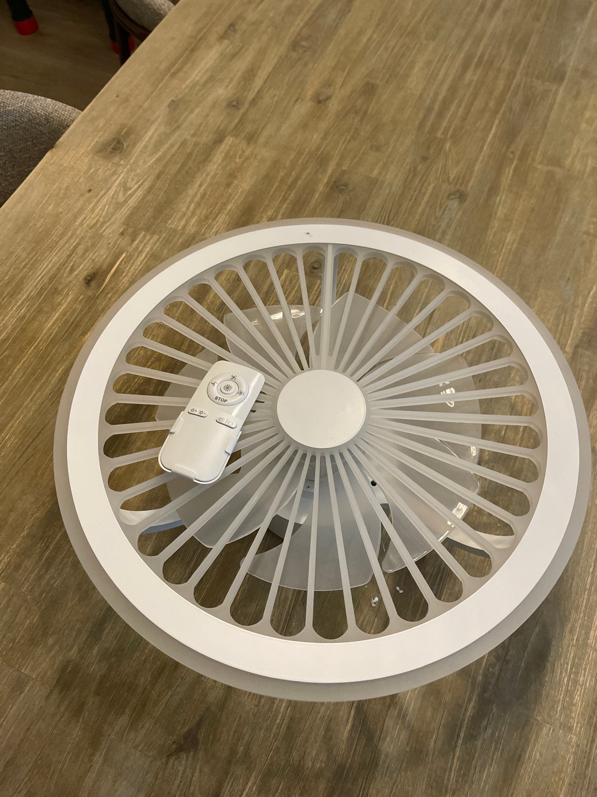 Plafond ledlamp ventilator met afstandsbediening, Ophalen, Ventilator met afstandsbediening, Zo goed als nieuw, Plafondventilator