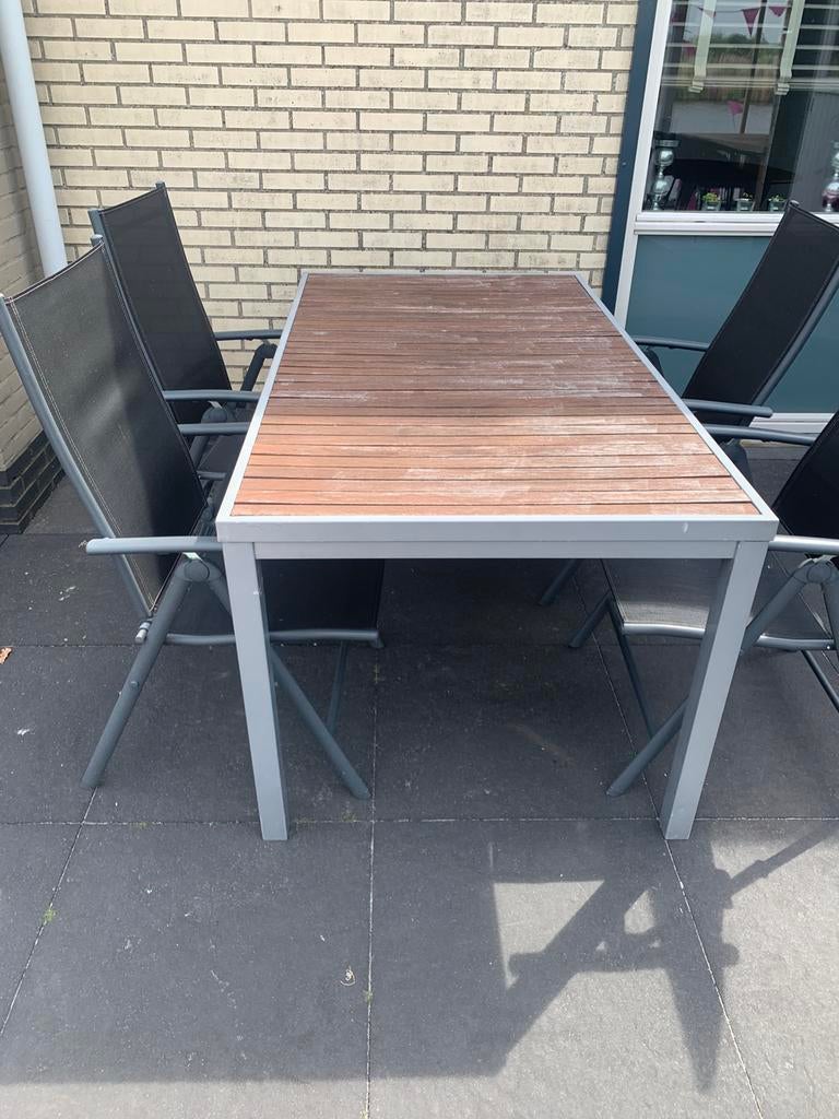 Tafel dn stoeken, Ophalen of Verzenden, Gebruikt, 4 zitplaatsen, Tuinset