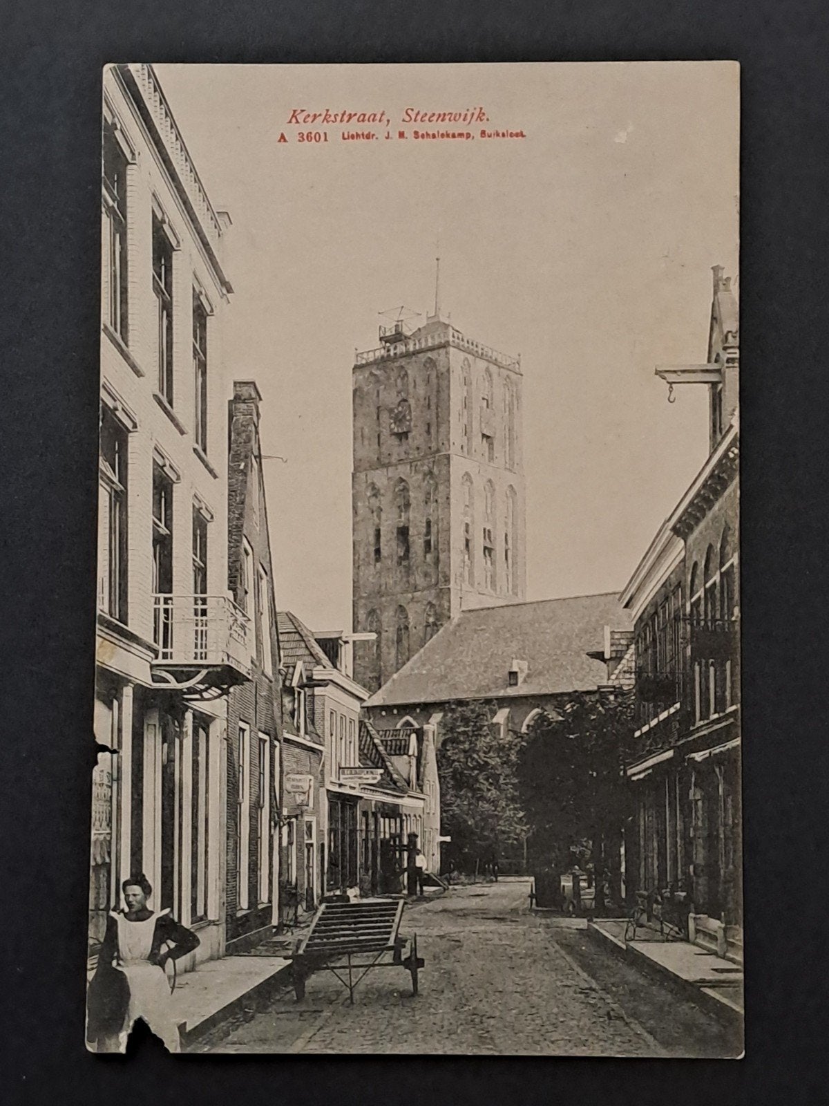 Steenwijk Overijssel Zicht op de Kerkstraat 1908 Schalekamp, Verzenden, Voor 1920, Overijssel