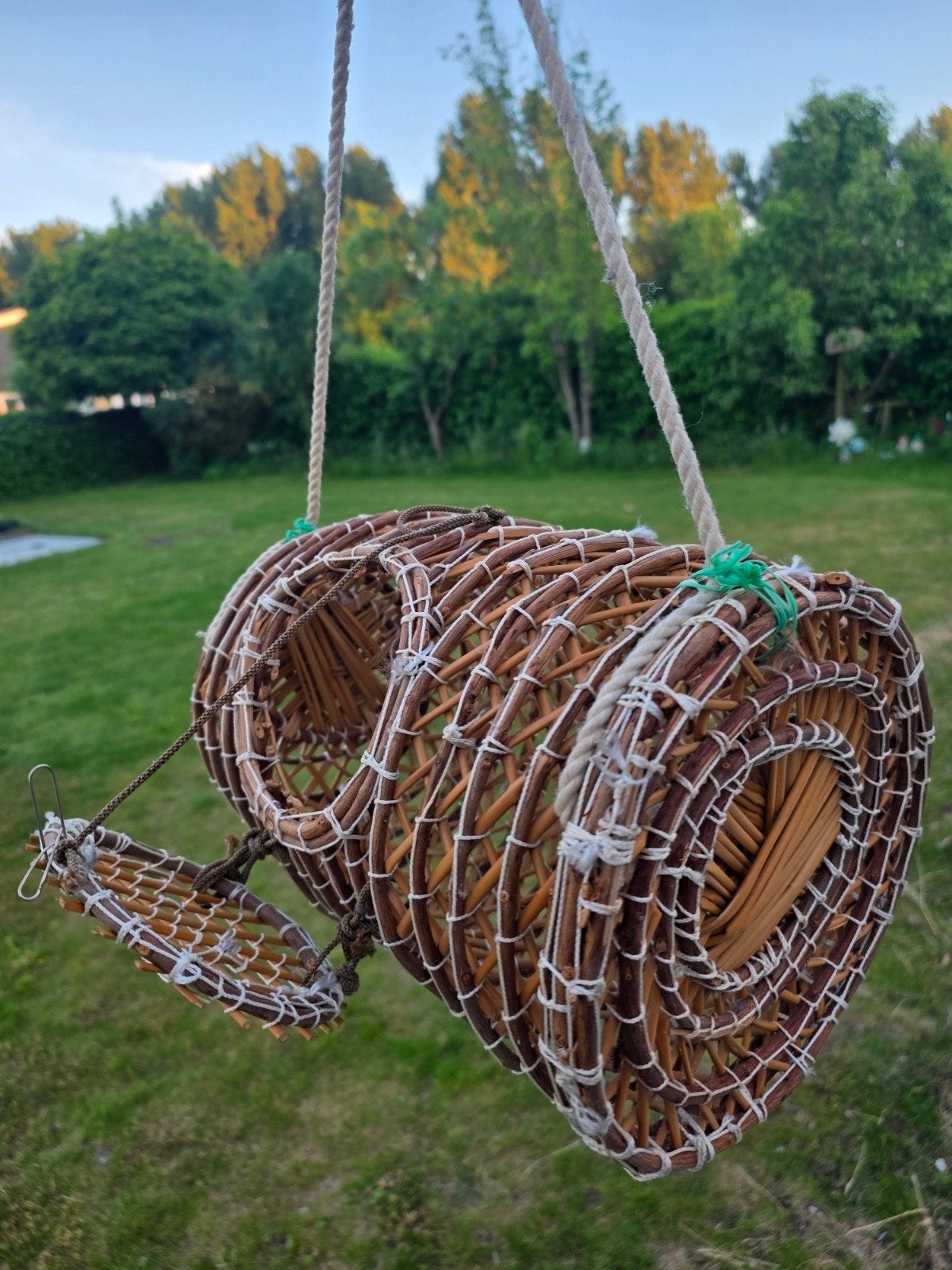 Vintage rotan vogelhuis decoratie, Antiek en Kunst, Ophalen of Verzenden