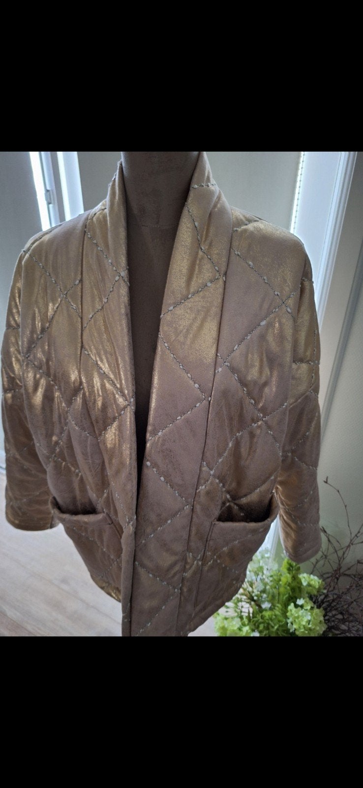 Goudkleurig jasje maat L, Kleding | Dames, Ophalen of Verzenden, Zo goed als nieuw, Maat 38/40 (M), Overige kleuren
