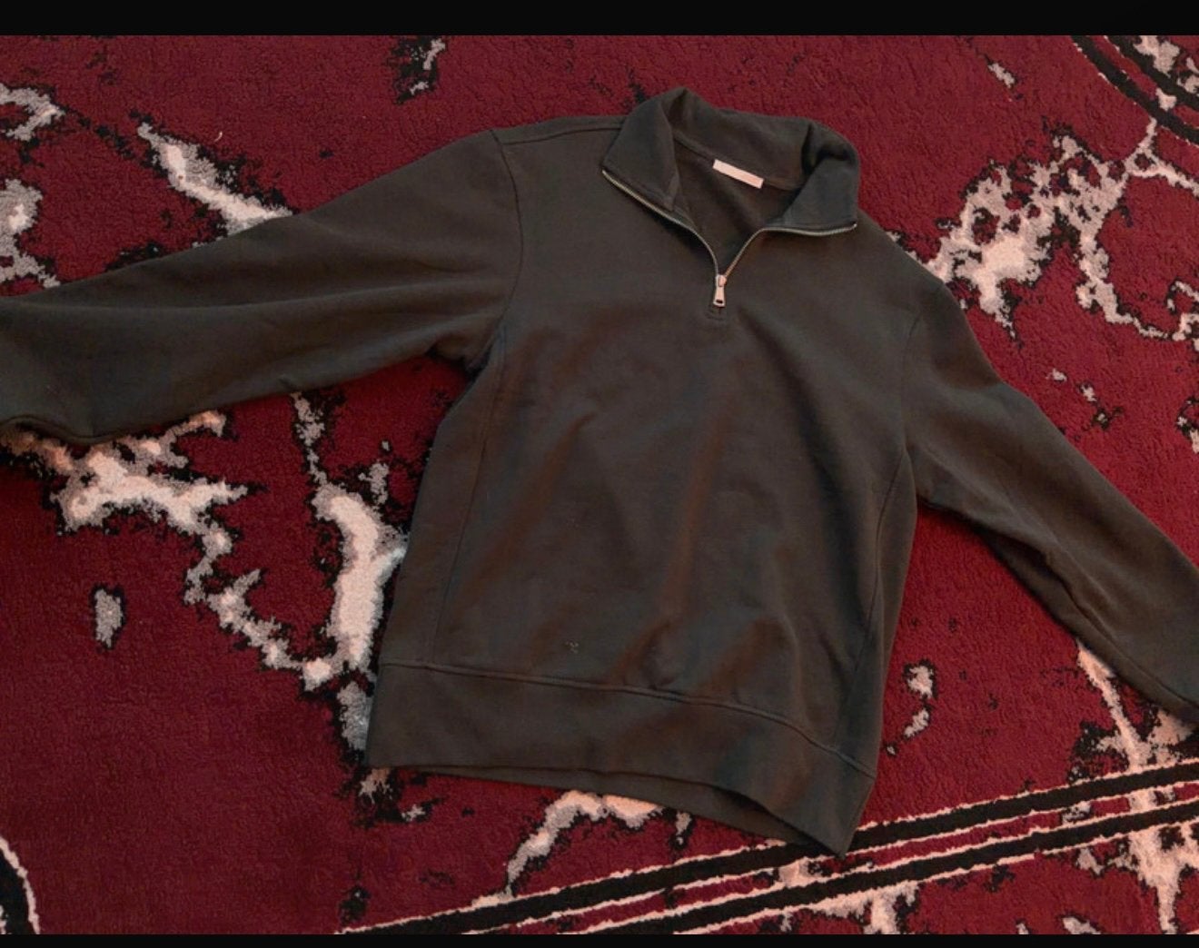 Zara  Donkergroene sweater met ritskraag, Kleding | Heren, Ophalen of Verzenden, Gedragen, Maat 46 (S) of kleiner, Groen