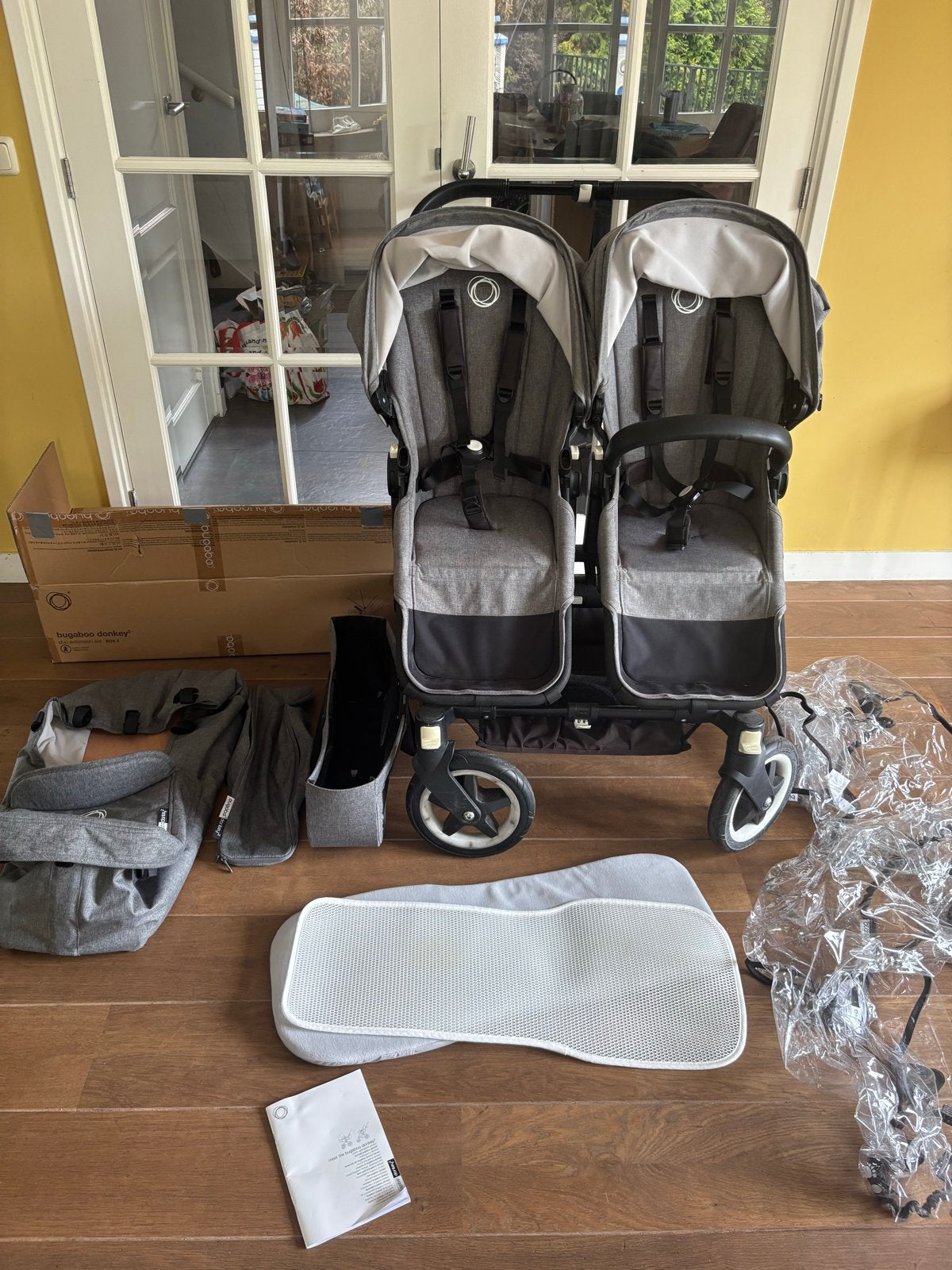 Bugaboo Donkey 2 Duo Kinderwagen - Grijs, Kinderen en Baby's, Kinderwagens en Combinaties, Ophalen, Gebruikt, Combiwagen, Duowagen