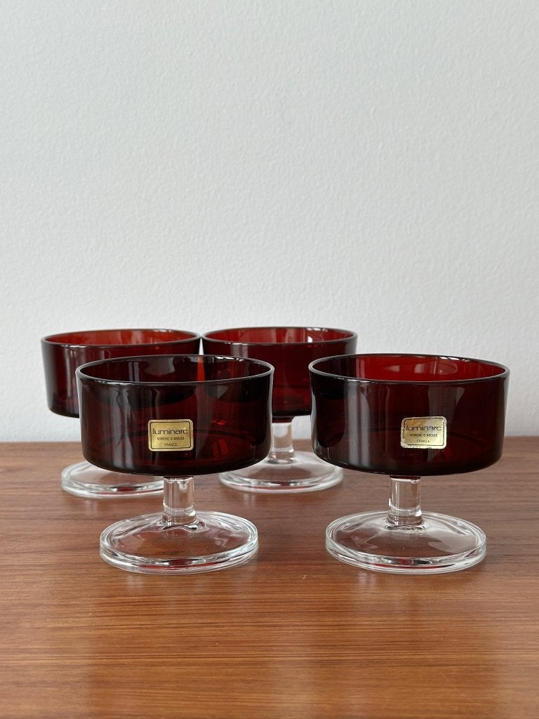 Set van 4 Vintage Luminarc Verrerie d'Arques Glazen, Verzamelen, Overige typen, Ophalen of Verzenden, Zo goed als nieuw, Nvt