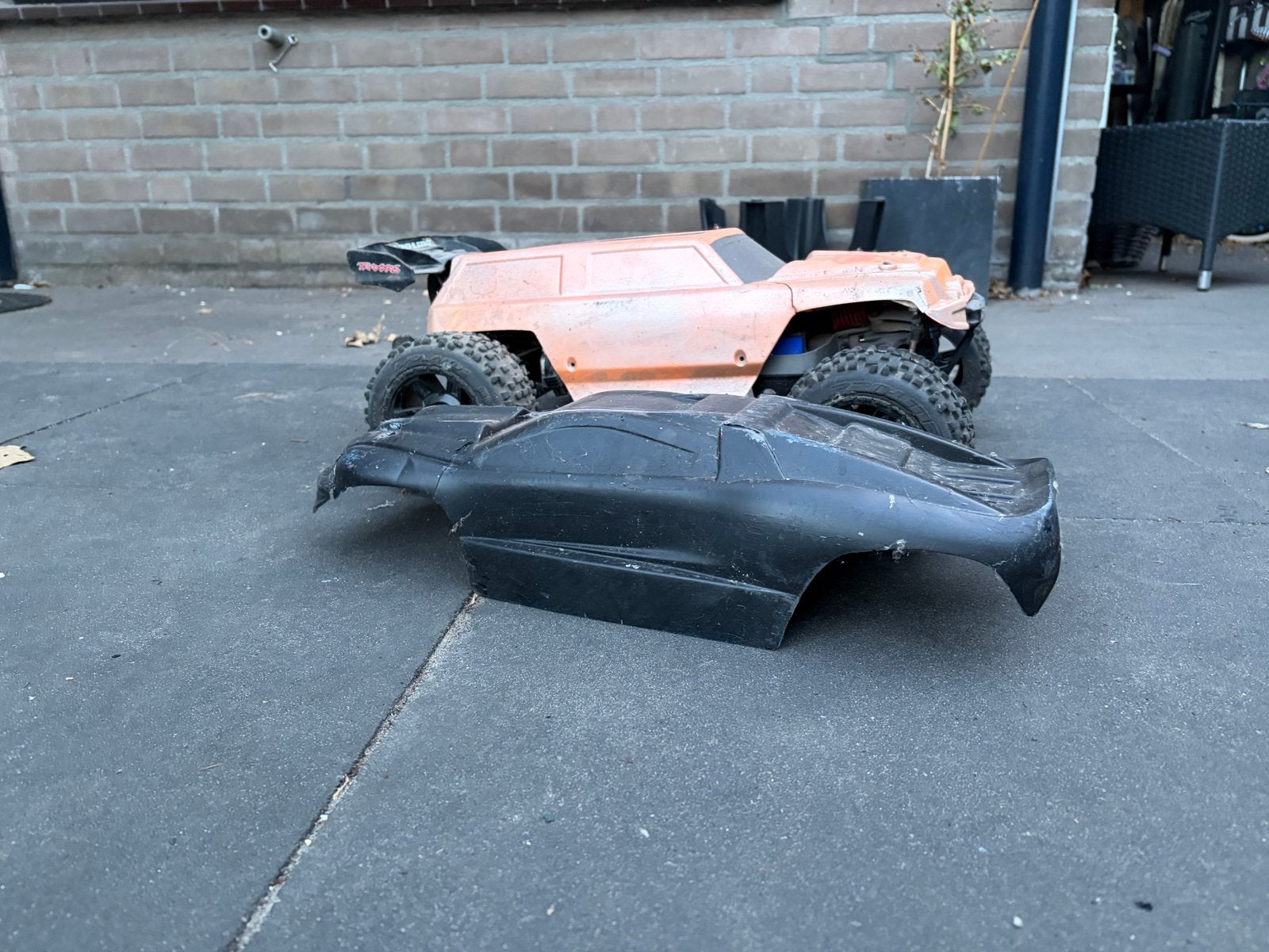 Traxxas E-Revo 1/8 RC auto met zender, Elektro, Gebruikt, Auto offroad, Ophalen of Verzenden