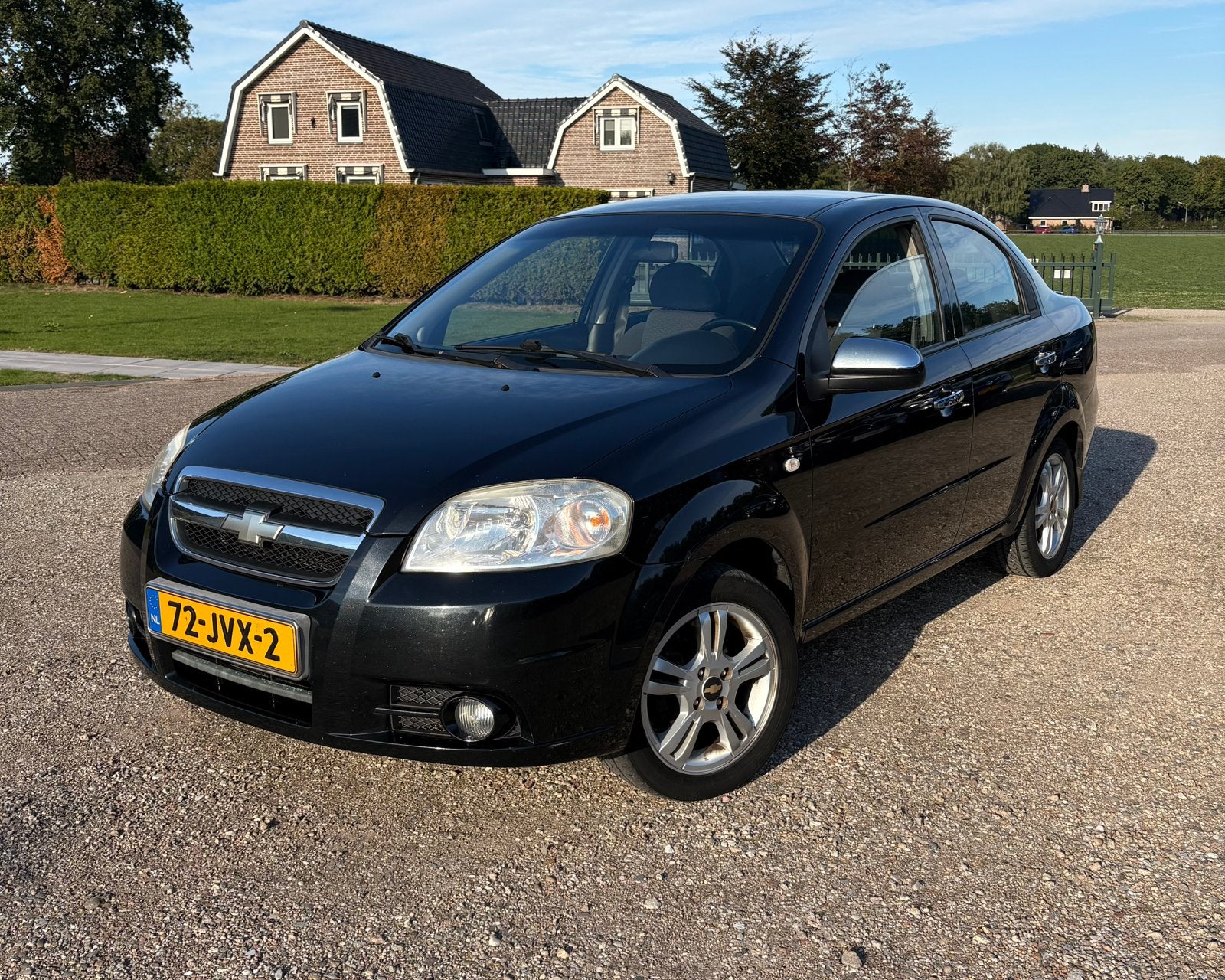 Chevrolet Aveo 1.4 LPG 16V 4D 2009 Zwart, Voorwielaandrijving, Stof, 40 €/maand, 4 cilinders