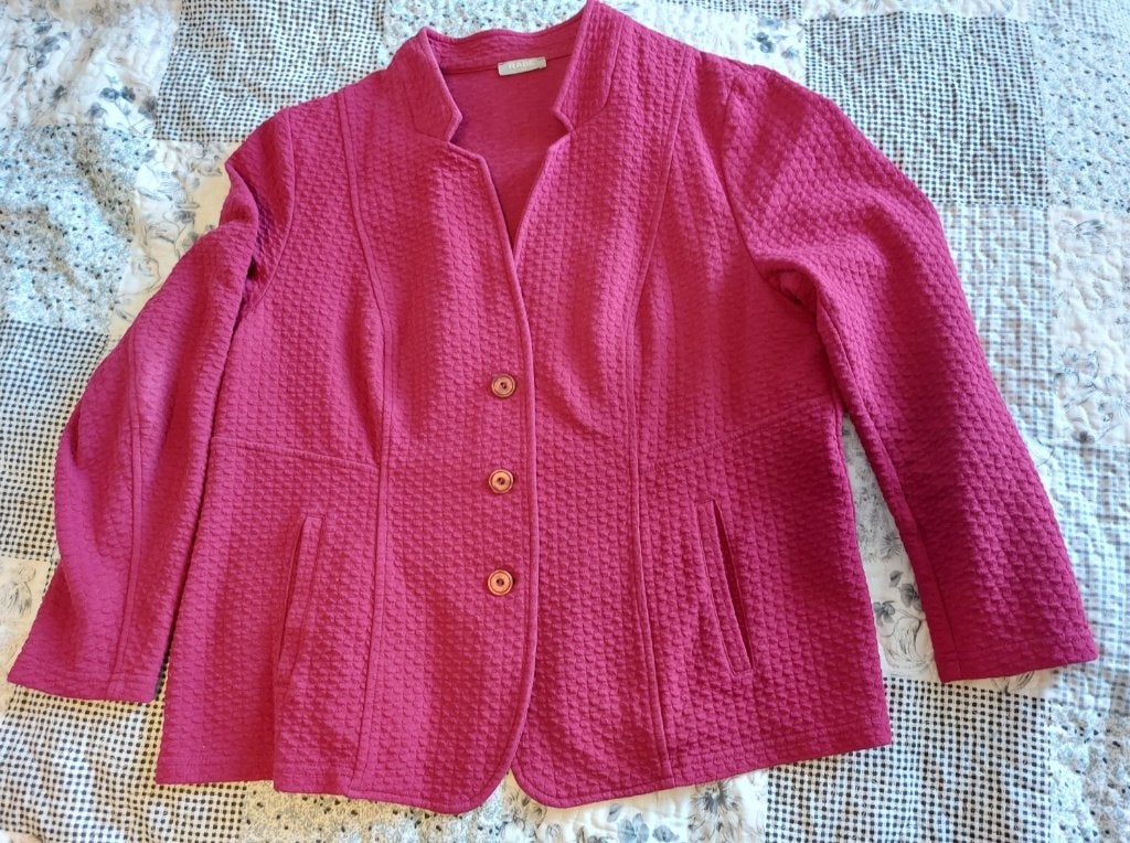 Rabe Jasje Blazer Roze met structuur maat 48, Rabe, Maat 46/48 (XL) of groter, Ophalen of Verzenden, Zo goed als nieuw