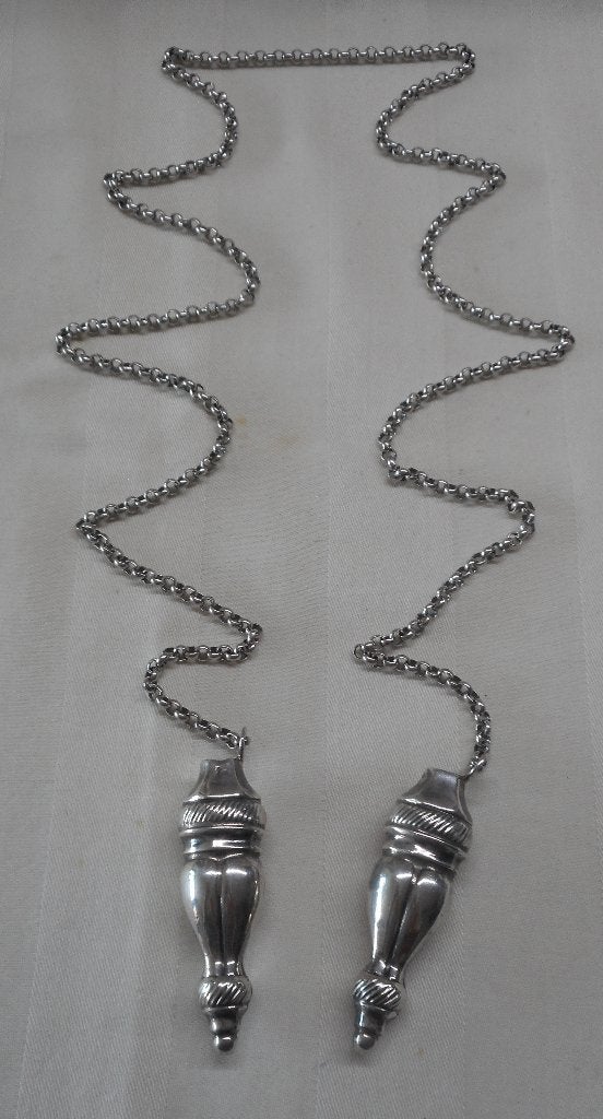 Zilveren jasseron ketting met breidoppen nr.1106, Met hanger, Verzenden, Zo goed als nieuw, Zilver