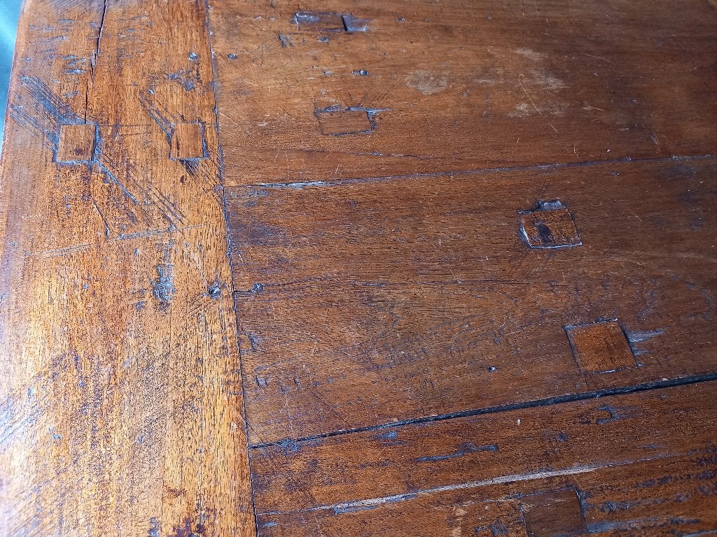 Teak houten eettafel L 230 x br 90 h 79 blad 3 cm 2 lades, Ophalen, Gebruikt, Teakhout, 200 cm of meer