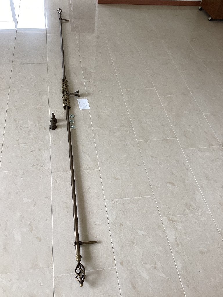 Gordijnroede brons design ca 304 cm, Ophalen