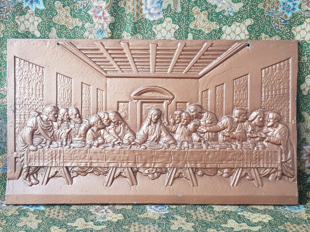 Mooie grote Laatste avondmaal plaquette uit Frankrijk 61 cm., Ophalen of Verzenden