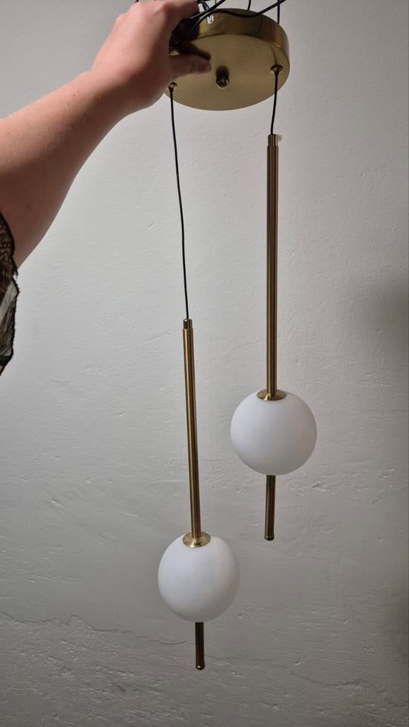 3x Nieuwe Gouden Hanglamp, Huis en Inrichting, Ophalen, Nieuw, Metaal, Minder dan 50 cm