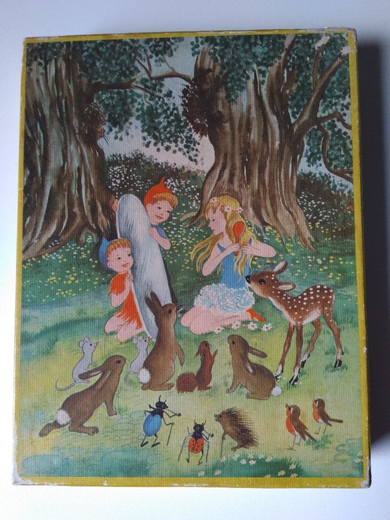 vintage houten puzzel kinderen, Gebruikt, 10 tot 50 stukjes, Ophalen of Verzenden, Van hout