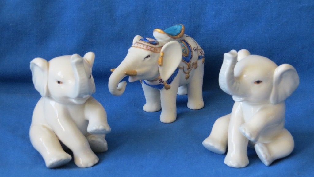Olifant beeldjes, gemerkt PG, Verzamelen, Beelden en Beeldjes, Zo goed als nieuw, Dier, Ophalen of Verzenden