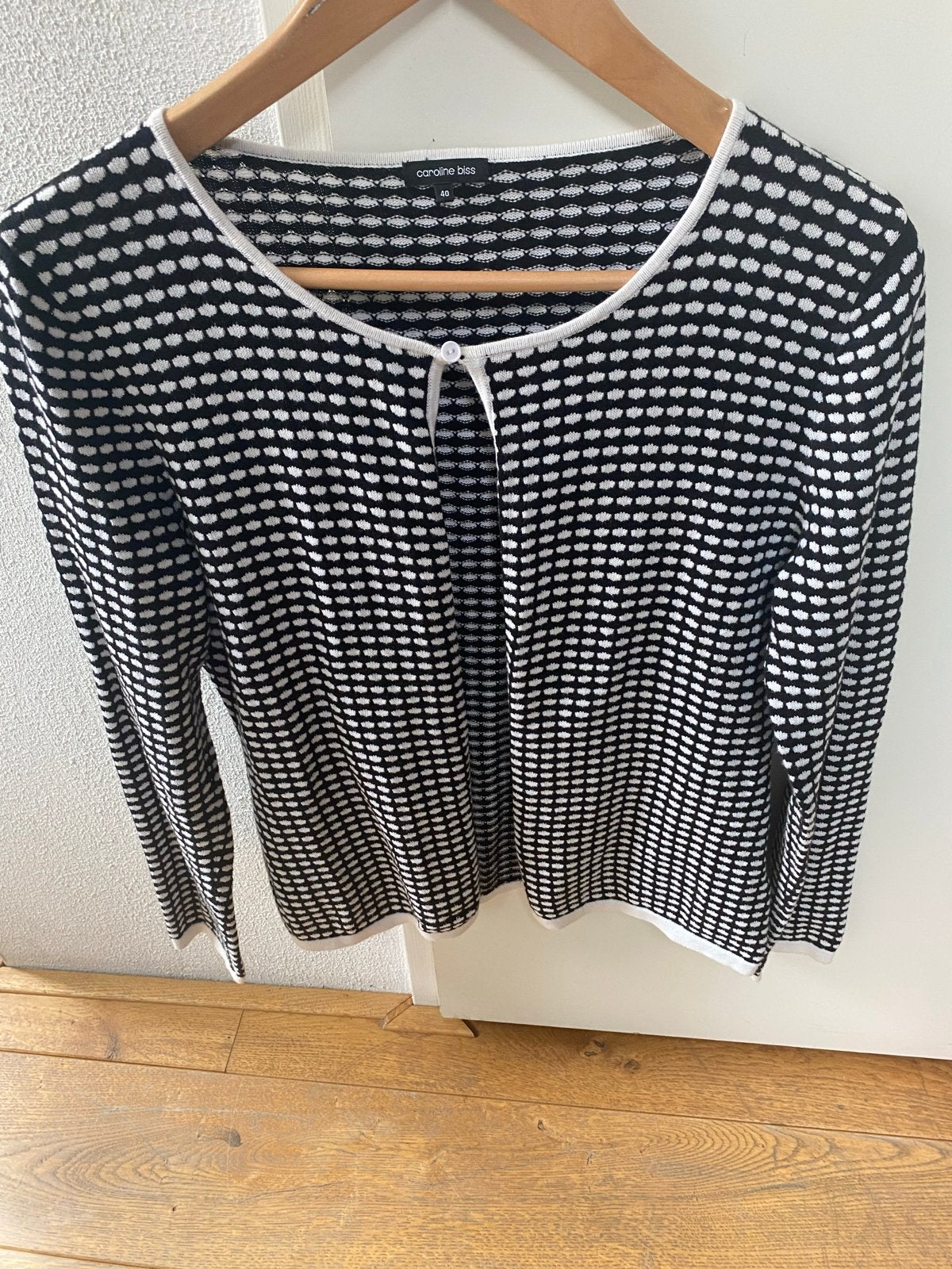 Caroline Biss vestje zwart wit maat M, Kleding | Dames, Truien en Vesten, Ophalen, Gedragen, Maat 38/40 (M), Zwart