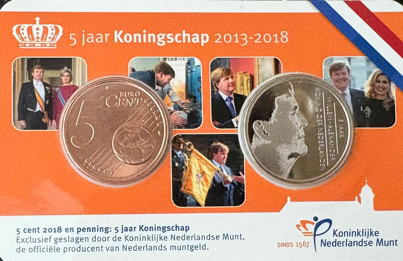 Coincard 5 jaar Koningschap 2013-2018, Ophalen of Verzenden, Koningin Beatrix, Euro's