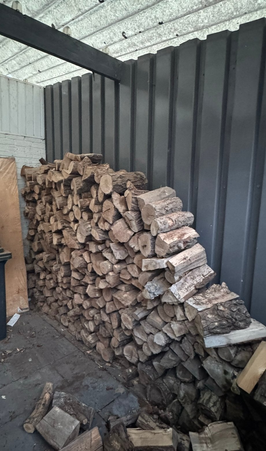 Ca. 1 m³ haardhout / brandhout – minimaal 5 jaar onder afdak, Tuin en Terras, Minder dan 3 m³, Ophalen