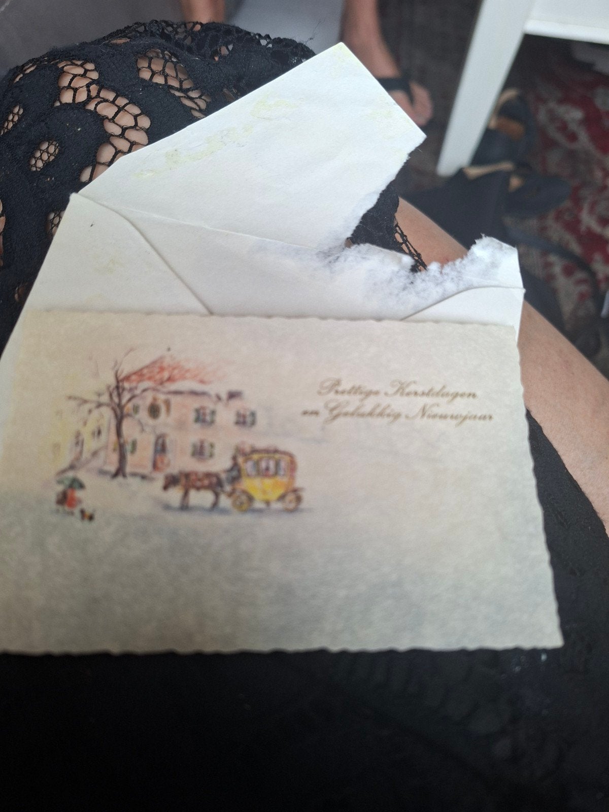Vintage Kerstkaart met postzegel 1813-1963, Postzegels en Munten, Ophalen, Na 1940, Gestempeld